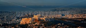 Athens skyline at sunrise from Mt Lykavitos panorama - Songquan Photography