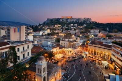 Athens skyline rooftop night - Songquan Photography