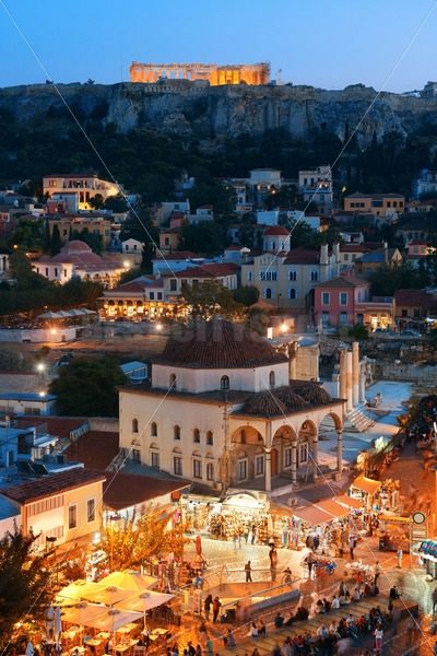 Athens skyline rooftop night - Songquan Photography