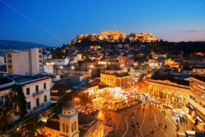 Athens skyline rooftop night - Songquan Photography