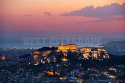 Athens skyline sunset from Mt Lykavitos - Songquan Photography