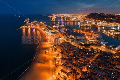 Barcelona coast night - Songquan Photography