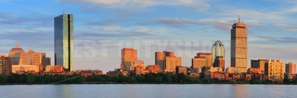 Boston sunset panorama over river - Songquan Photography