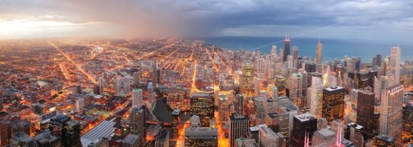 Chicago downtown aerial panorama - Songquan Photography