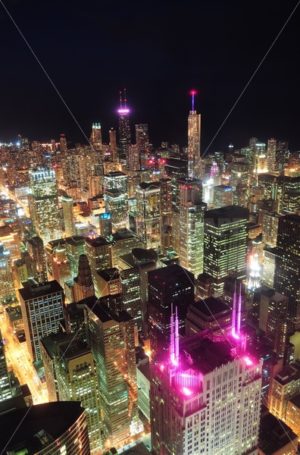 Chicago night aerial view - Songquan Photography