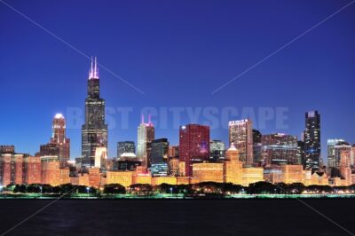 Chicago skyline at dusk - Songquan Photography