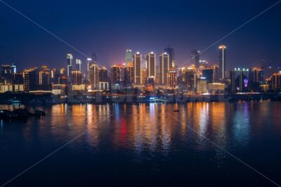 Chongqing urban architecture at night - Songquan Photography