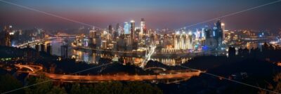 Chongqing urban architecture at night - Songquan Photography