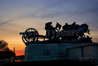 Civil War Memorial statue silhouette, Washington DC. - Songquan Photography