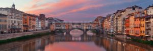 Florence Ponte Vecchio panorama sunrise reflection - Songquan Photography