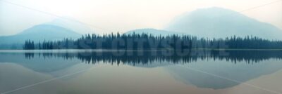 Foggy mountain lake - Songquan Photography