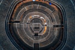 Fujian Tulou aerial closeup view - Songquan Photography