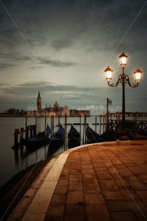 Gondola and San Giorgio Maggiore island early morning - Songquan Photography