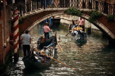 Gondola in canal in Venice - Songquan Photography