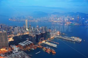 Hong Kong aerial night - Songquan Photography