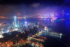 Hong Kong aerial night - Songquan Photography