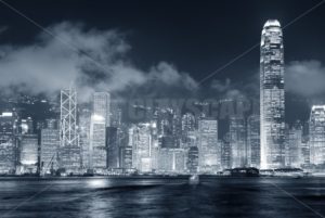 Hong Kong skyline black and white - Songquan Photography