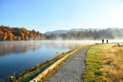 Lake Autumn Foliage fog - Songquan Photography