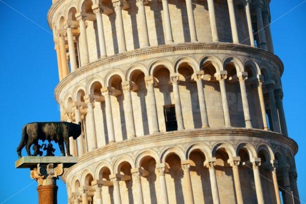 Leaning tower Capitoline wolf in Pisa - Songquan Photography