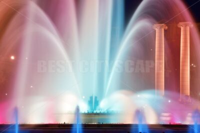 Magic fountain Placa Espanya in Barcelona - Songquan Photography