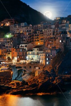 Manarola in Cinque Terre night moonrise - Songquan Photography