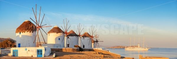 Mykonos windmill panorama - Songquan Photography