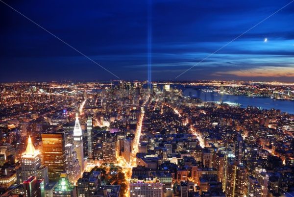New York City aerial view at night - Songquan Photography