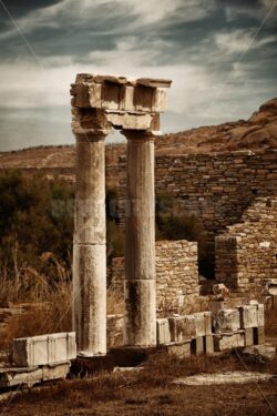 Pillar in Historical Ruins in Delos - Songquan Photography