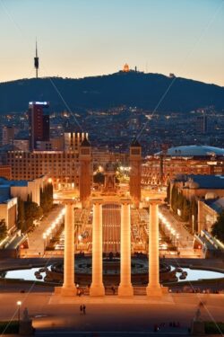 Placa Espanya dusk in Barcelona - Songquan Photography