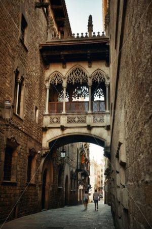 Pont del Bisbe in Gothic Quarter in Barcelona - Songquan Photography