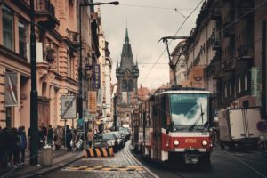 Prague Street view with tram - Songquan Photography