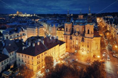 Prague skyline rooftop view at night - Songquan Photography