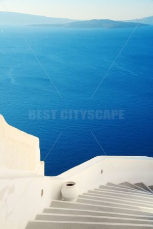 Santorini island street view - Songquan Photography