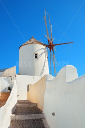 Santorini island windmill - Songquan Photography