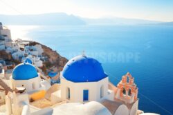 Santorini skyline blue church - Songquan Photography