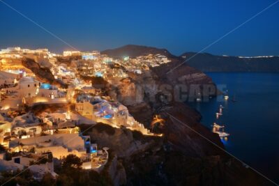 Santorini skyline night - Songquan Photography