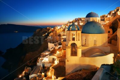 Santorini skyline night - Songquan Photography