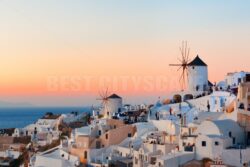 Santorini skyline sunset windmill - Songquan Photography