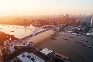 Shanghai Lupu Bridge aerial view - Songquan Photography