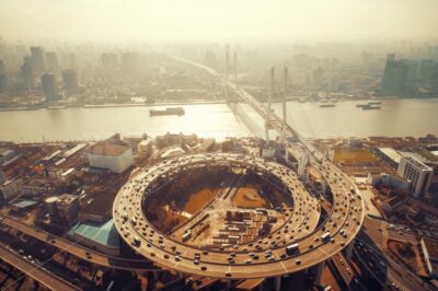 Shanghai Nanpu Bridge over Huangpu River - Songquan Photography