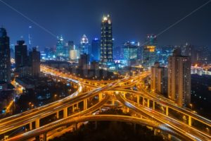 Shanghai Yanan Road overpass bridge night - Songquan Photography