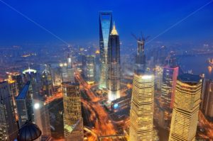 Shanghai aerial at dusk - Songquan Photography