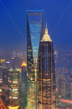 Shanghai aerial at dusk - Songquan Photography