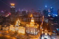 Shanghai aerial night view - Songquan Photography