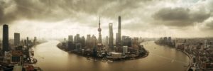 Shanghai city aerial view with Pudong business district - Songquan Photography
