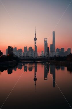 Shanghai skyscraper silhouette - Songquan Photography