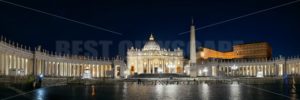 St Peters Basilica at night panorama - Songquan Photography