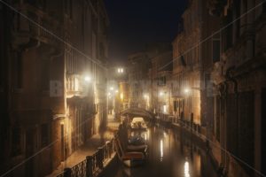Venice canal misty night - Songquan Photography