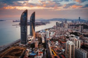 Xiamen aerial view sunset - Songquan Photography