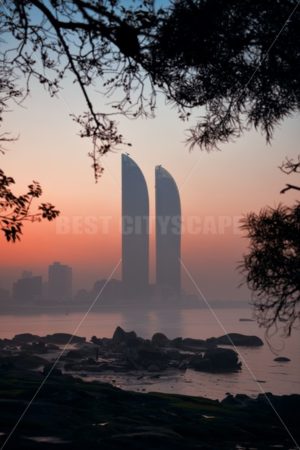 Xiamen sunrise silhouette with tree - Songquan Photography